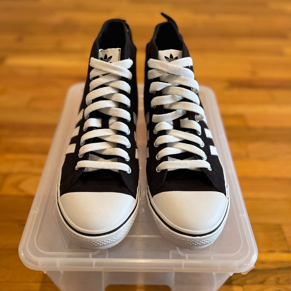 Adidas Jeremy Scott Nizza "Jagged" Black and White (2012), Size 12.5 US